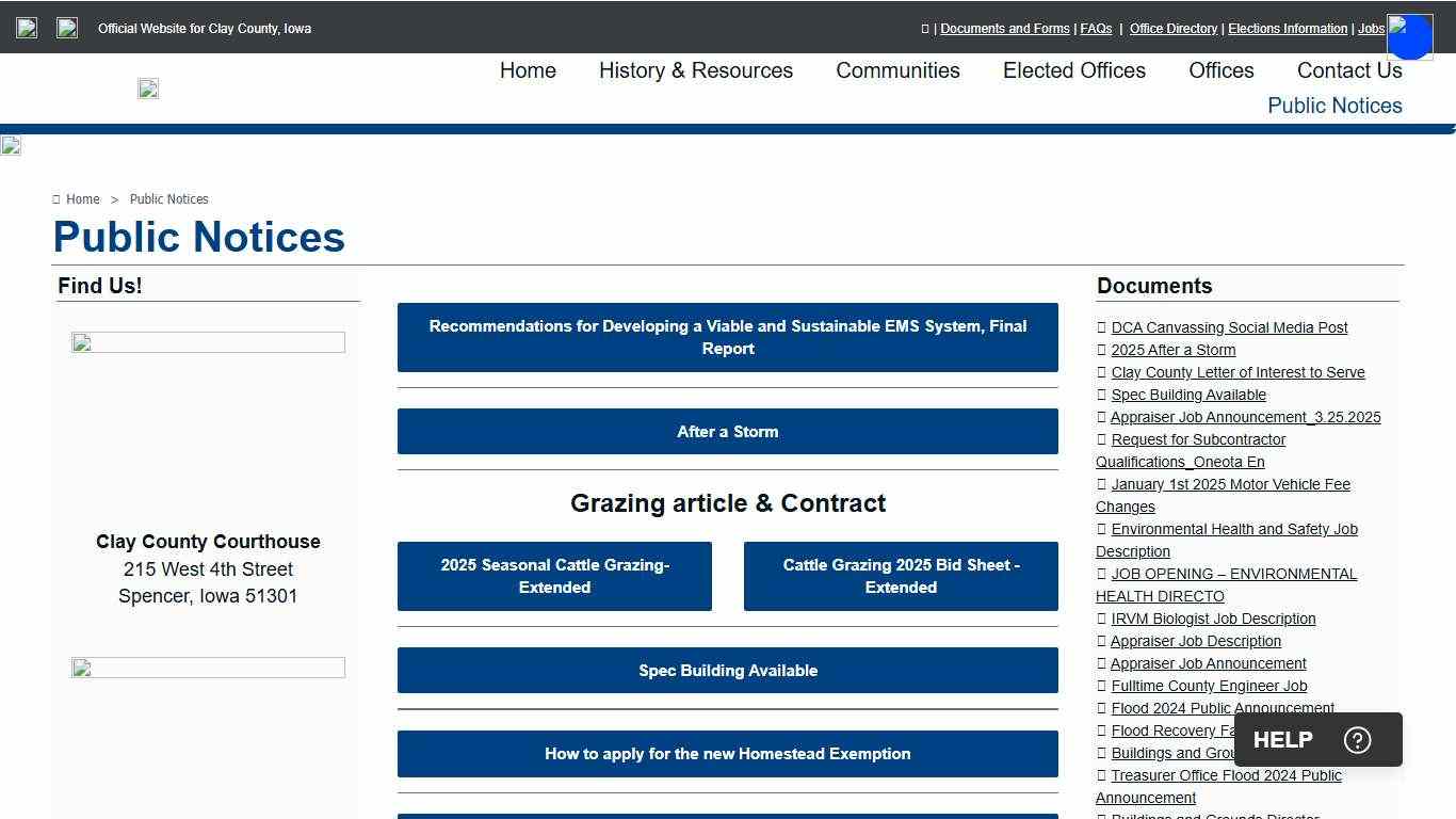 Public Notices - Clay County, Iowa