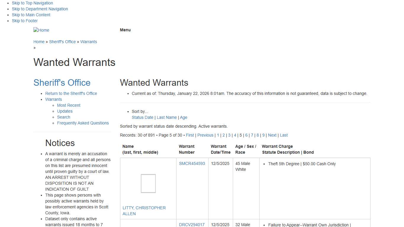 Wanted Warrants